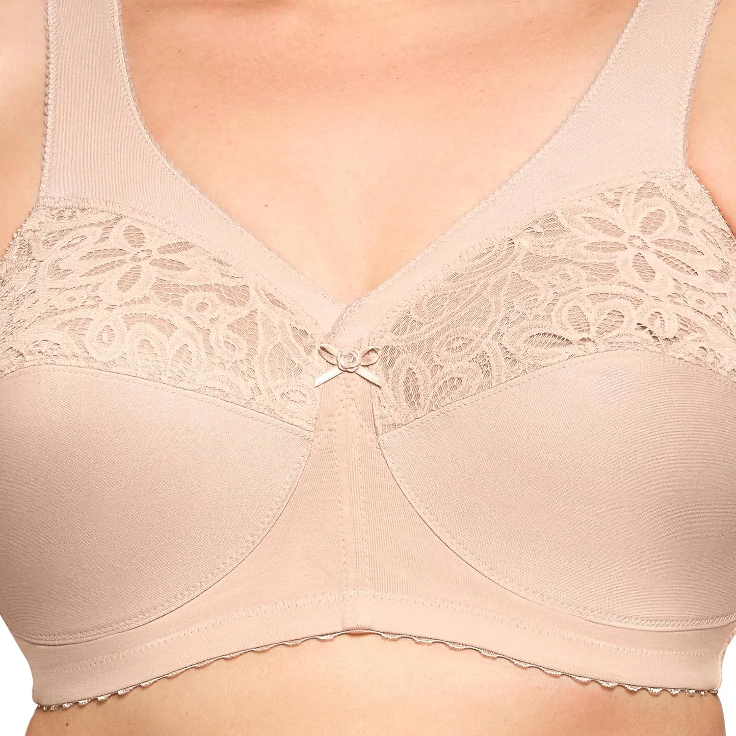 Glamorise Women's Plus Size MagicLift Cotton Support Bra Wirefree #1001