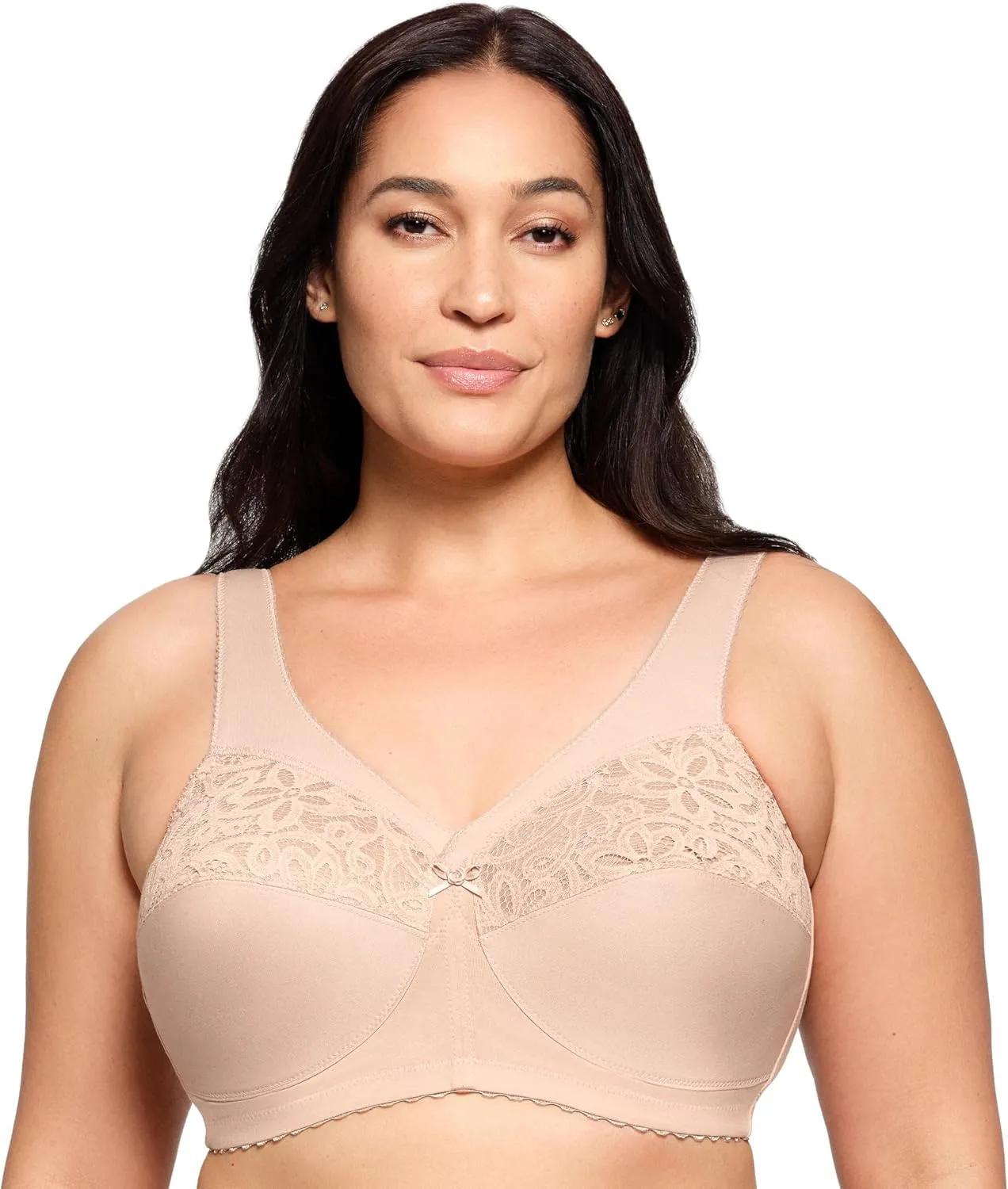 Glamorise Women's Plus Size MagicLift Cotton Support Bra Wirefree #1001