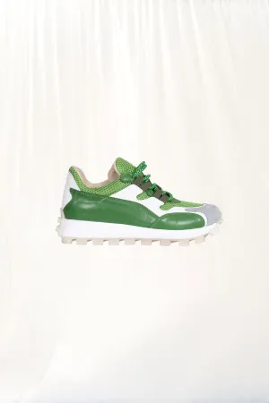 Green White Chunky Sole Sneakers 3d2
