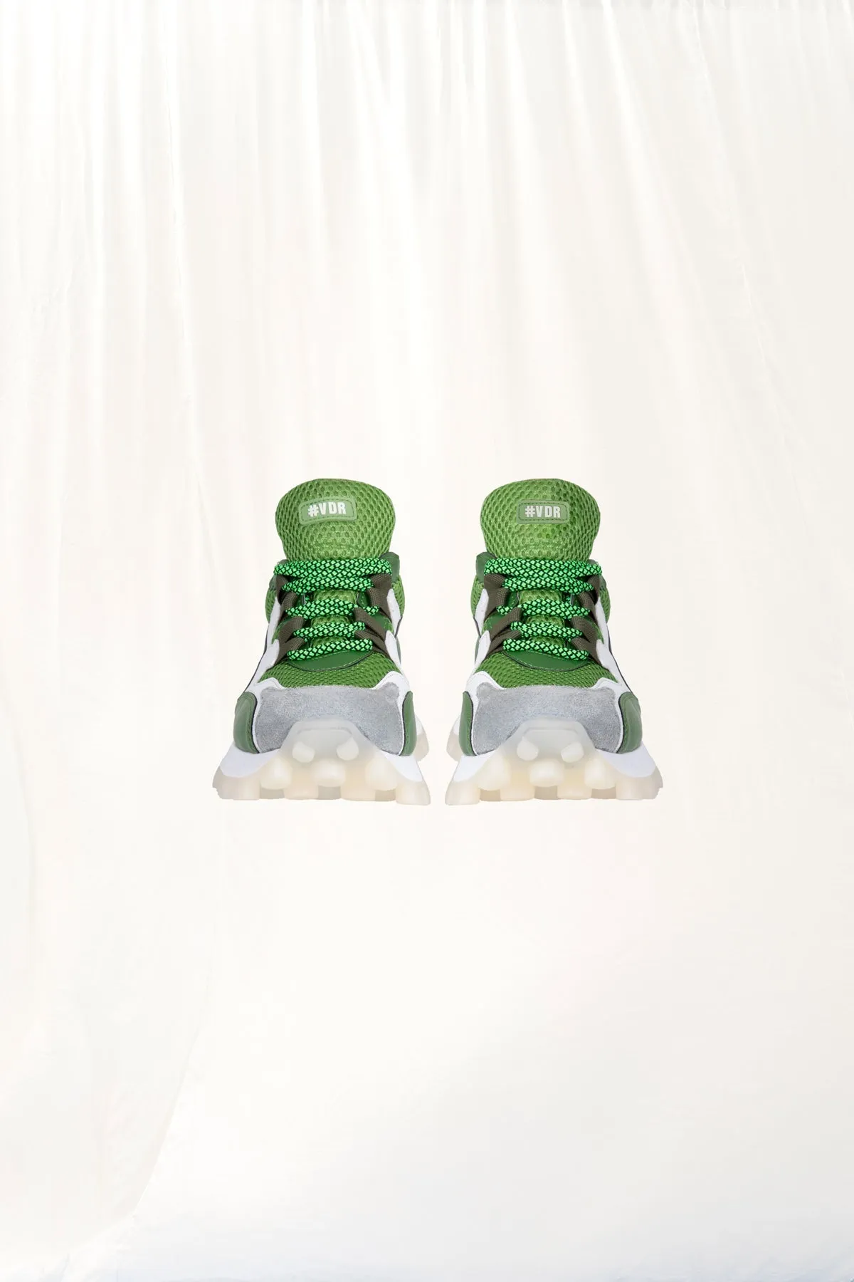 Green White Chunky Sole Sneakers 3d2