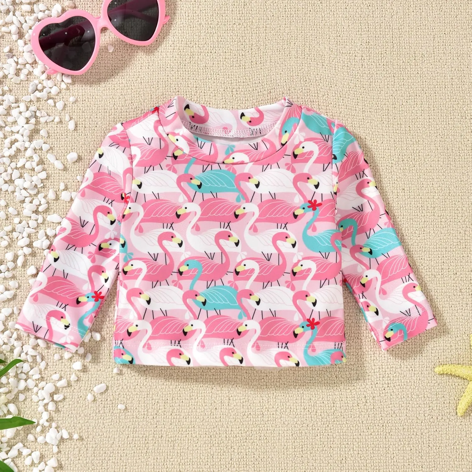 HINTINA Newborn Baby Girl Long Sleeve Swimsuit Bathing Suit with Hat