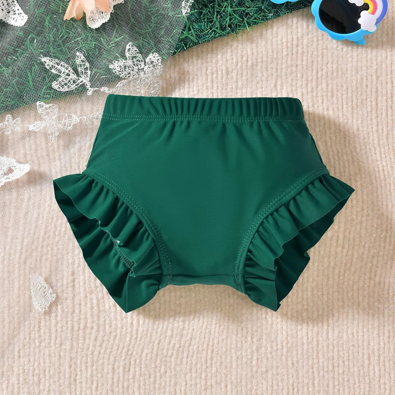 HINTINA Newborn Baby Girl Long Sleeve Swimsuit Bathing Suit with Hat