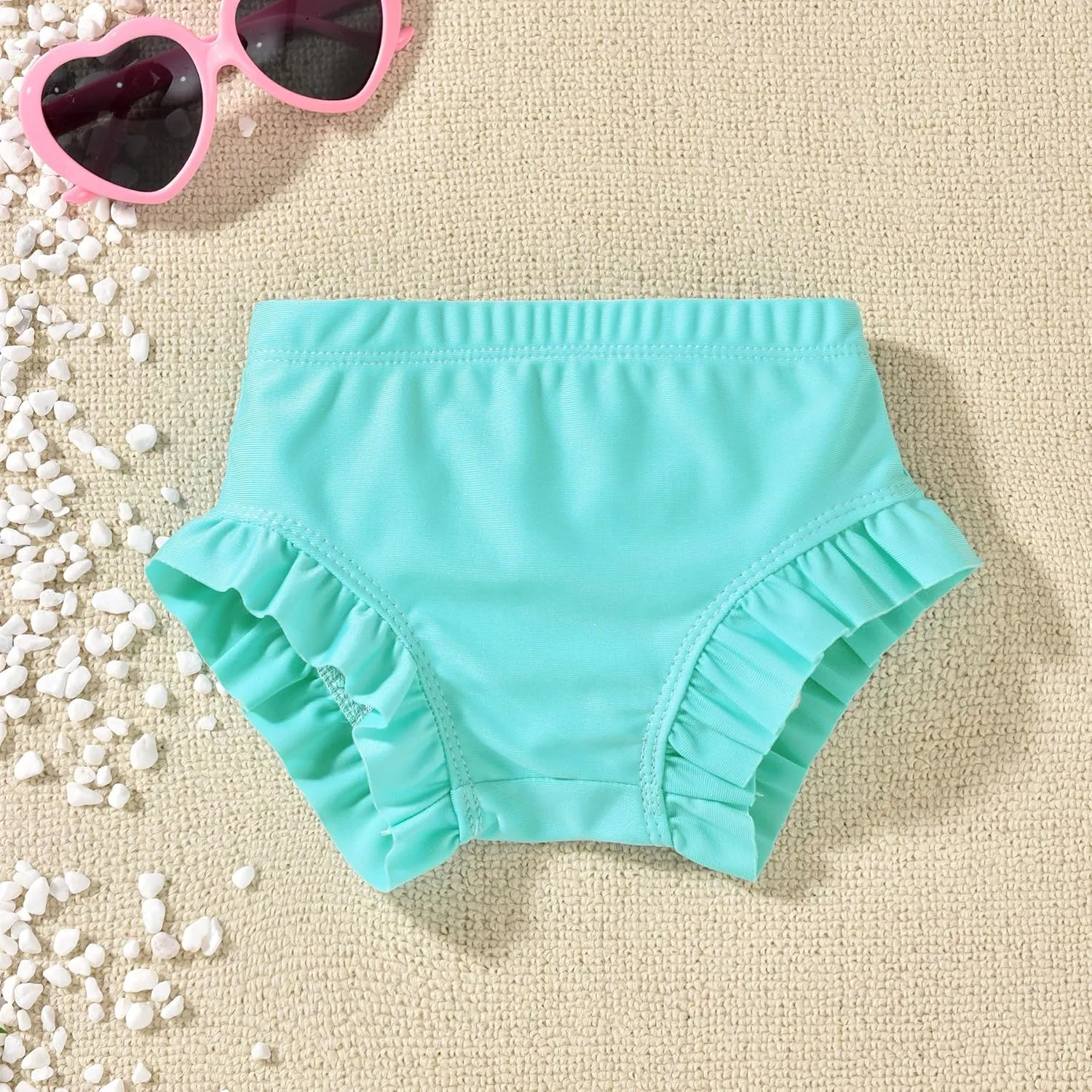 HINTINA Newborn Baby Girl Long Sleeve Swimsuit Bathing Suit with Hat