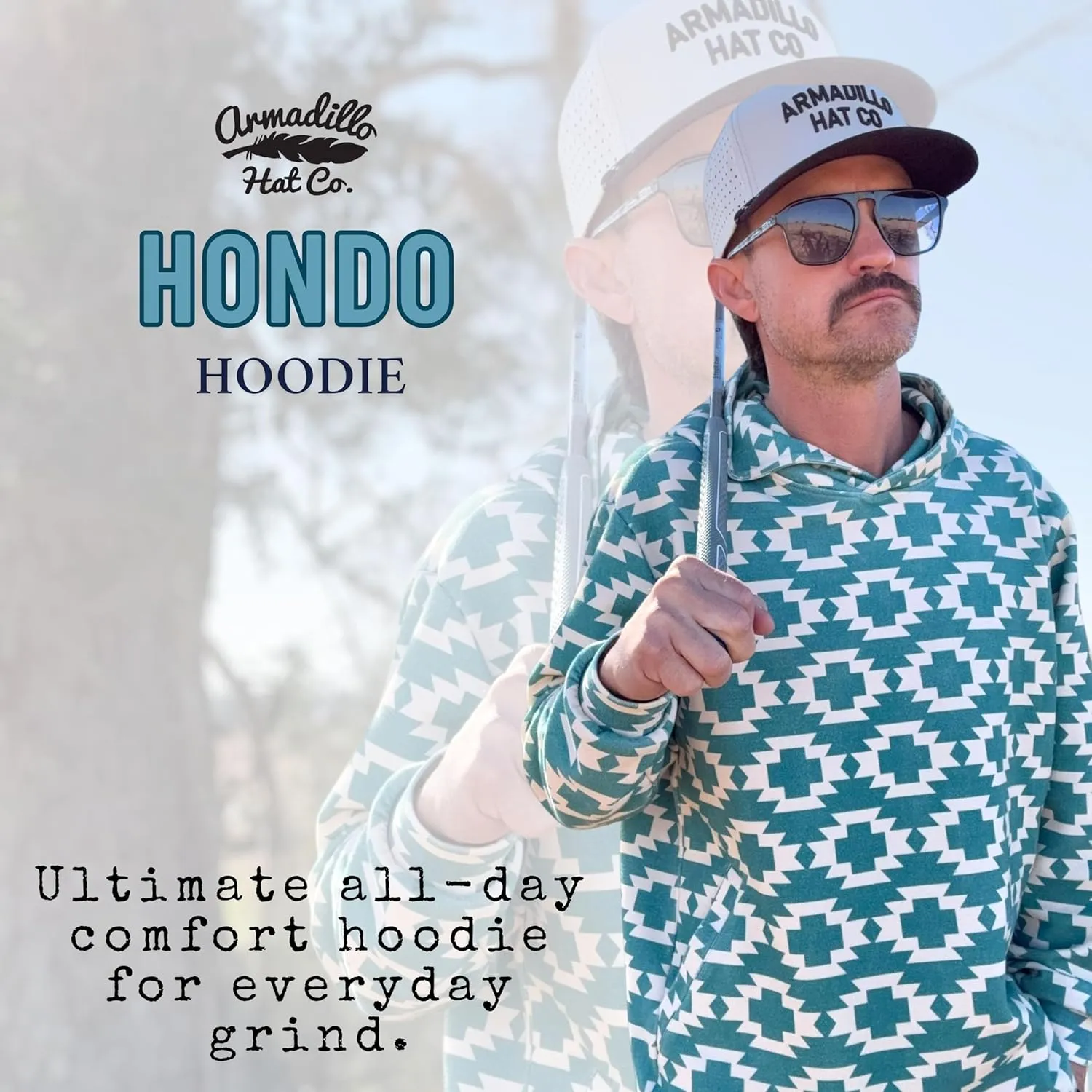 Hondo Hoodie - Super Stretch Fabric Mens Pullover, Quick Dry, Star Design, Ultimate All Day Cool Hoodie