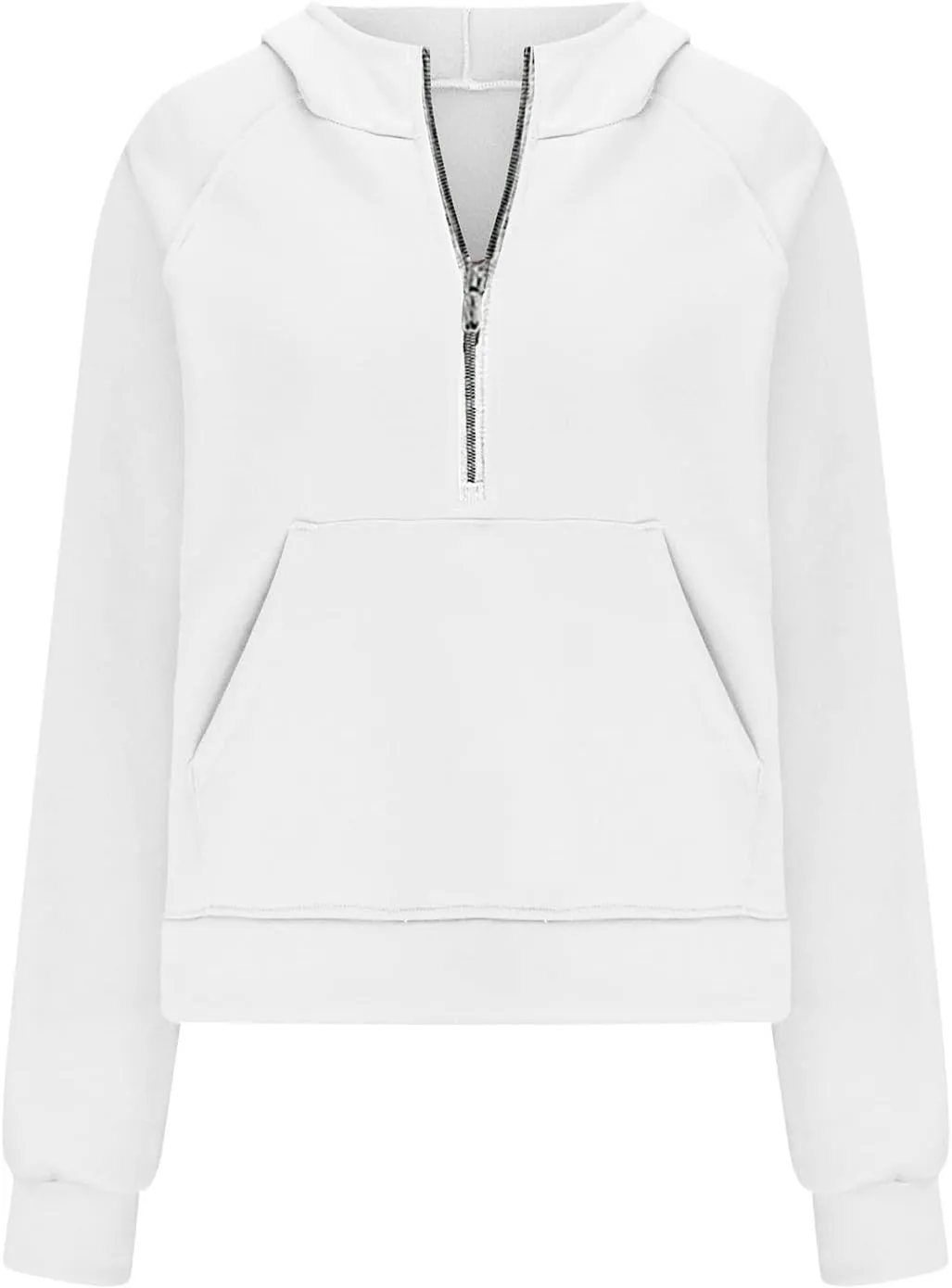 Hoodies for Women Half Zip Long Sleeve Fleece Cropped Sweatshirts Plus Size Loose Casual Fashion Pullover with Pocket