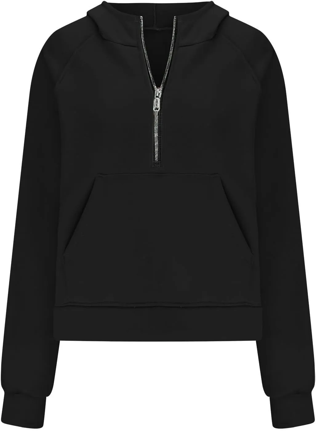 Hoodies for Women Half Zip Long Sleeve Fleece Cropped Sweatshirts Plus Size Loose Casual Fashion Pullover with Pocket