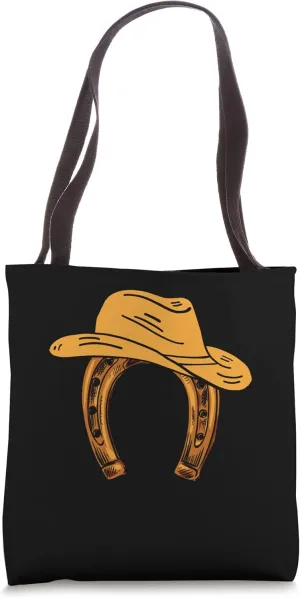 Horseshoe Cowboy Hat Horse Riding Equestrian Sport Saddle Tote Bag