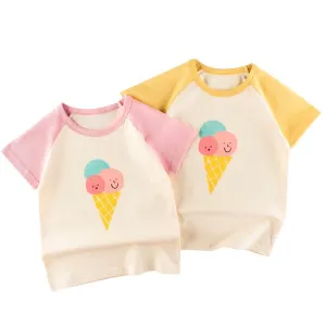 Ice Cream Cone Cartoon Summer Tee