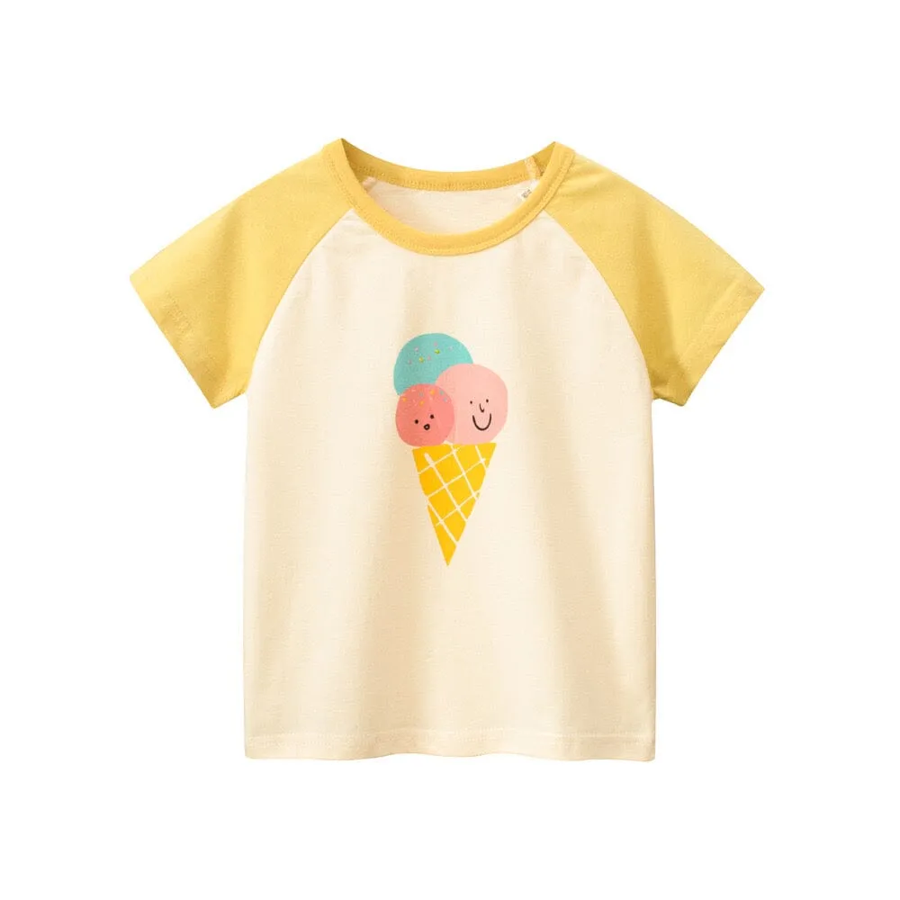 Ice Cream Cone Cartoon Summer Tee