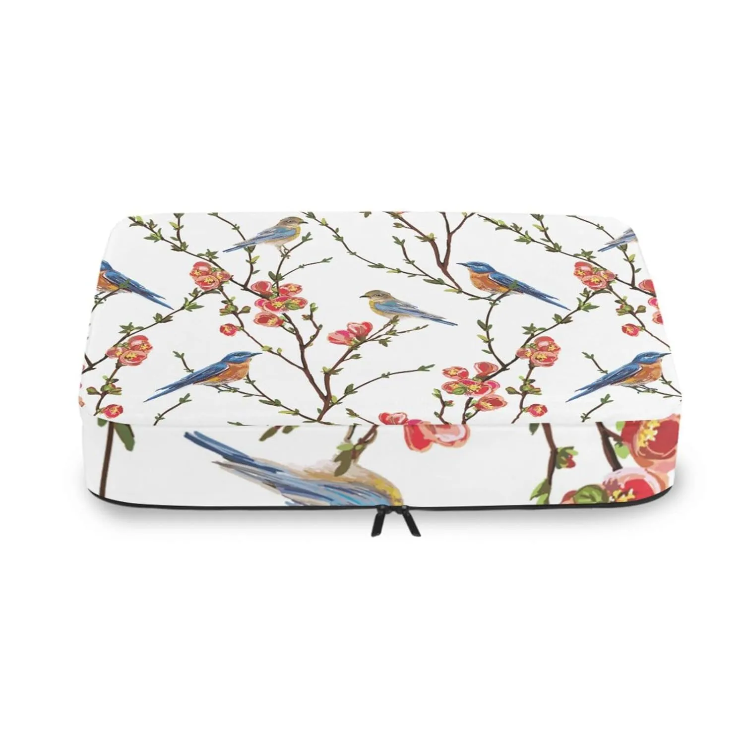 Japanese Spring Tree Branches with Red flowers Green Leaves Birds 4 Set Packing Cubes, Travel Packing Organizers, 600D Oxford Cloth Toiletry Storage Bag, Luggage Mesh Bags for Accessories