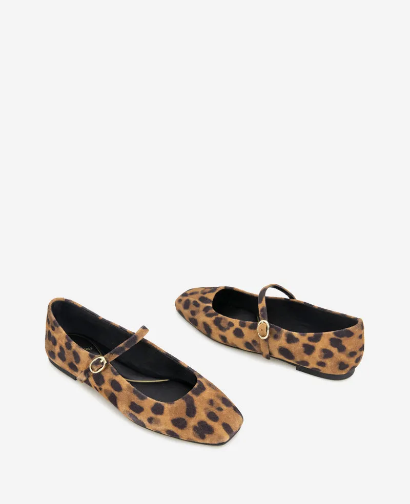 Jasper Leopard Suede Ballet Flat