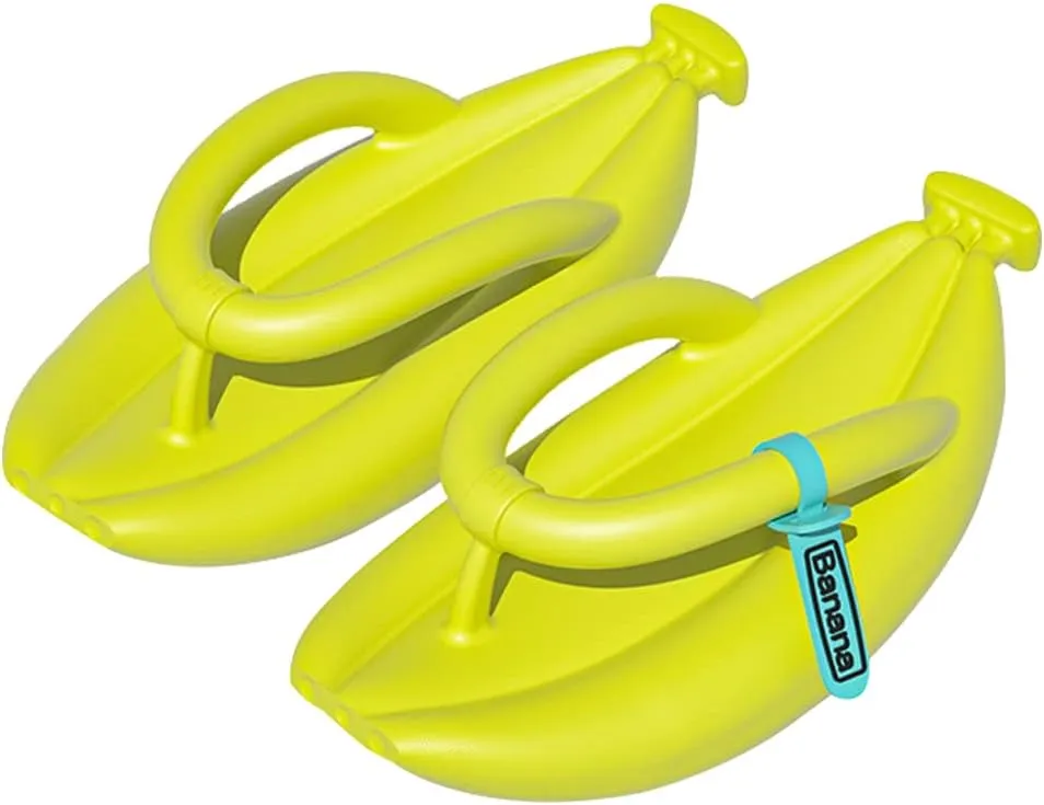 KEYUSHOP Women's Thong Sandal, Beach Pool Flip Flops For Men, Novelty Banana Flip Flops Soft Platform EVA Non-slip Cloud Slipper Unique Couple Slipper for Summer