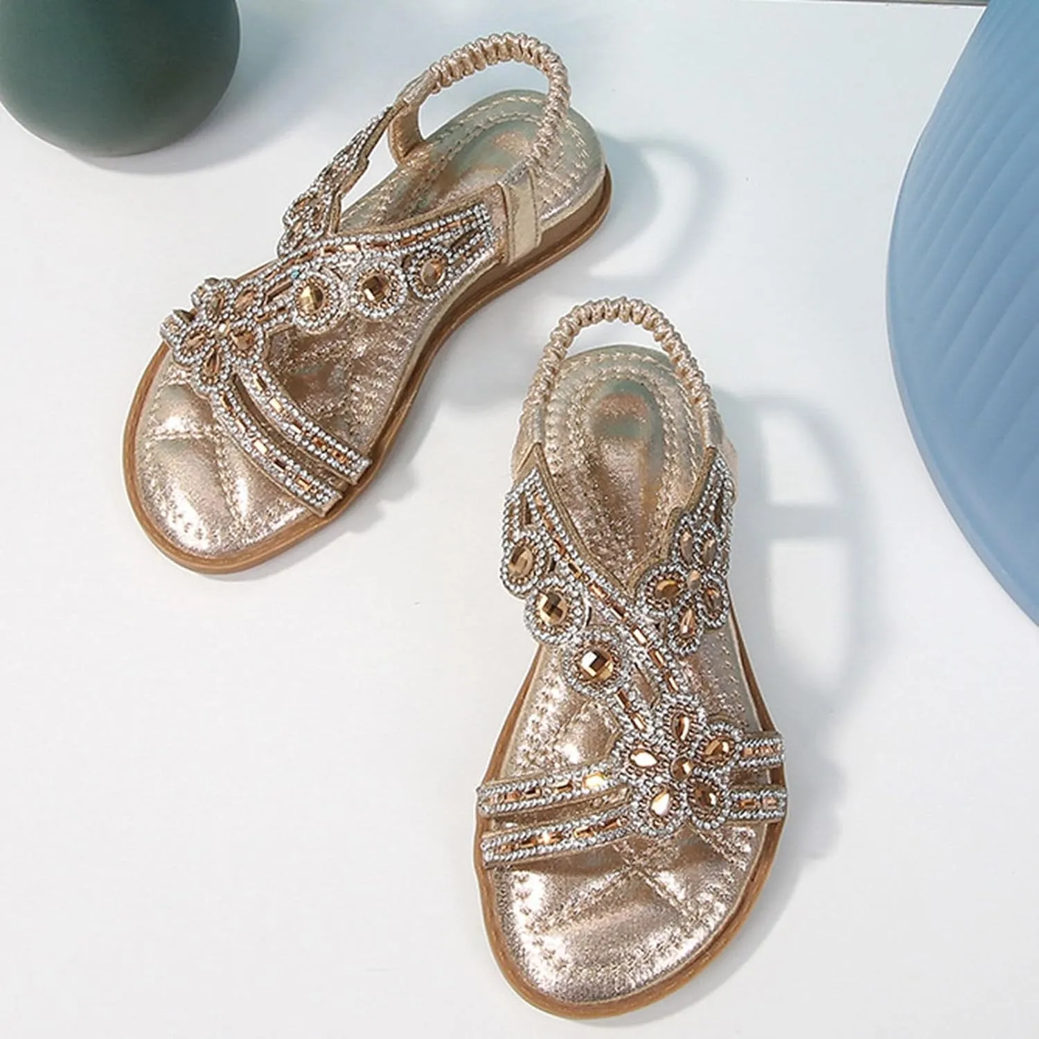 Kids Sandals Boys Girls Slide Girls Glitter Beach Shoes Shoes Flat Summer Glitter Boho Comfortable Sandals With Rhinestones Closed Toe Princess Costume Summer Dress
