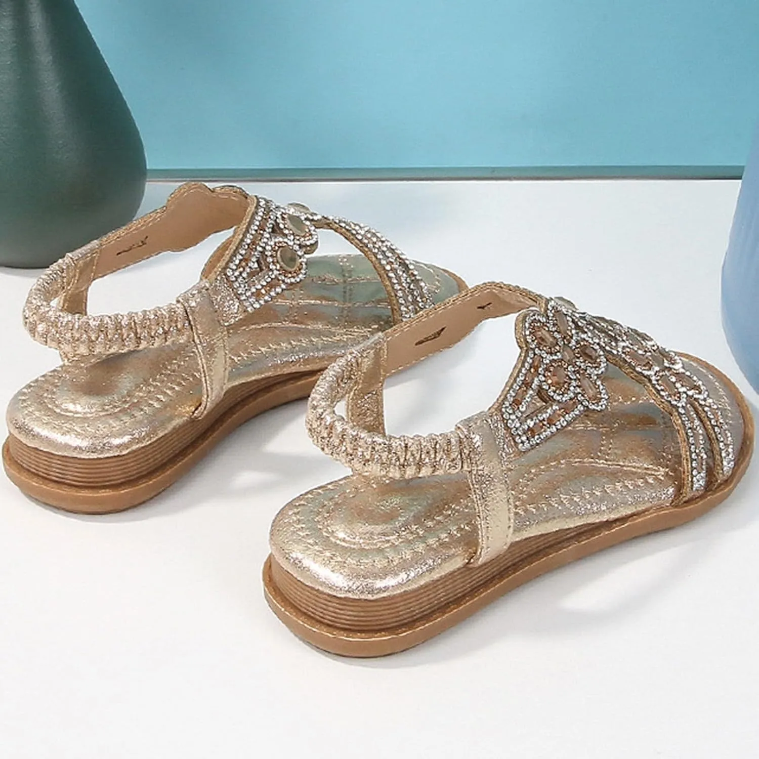 Kids Sandals Boys Girls Slide Girls Glitter Beach Shoes Shoes Flat Summer Glitter Boho Comfortable Sandals With Rhinestones Closed Toe Princess Costume Summer Dress