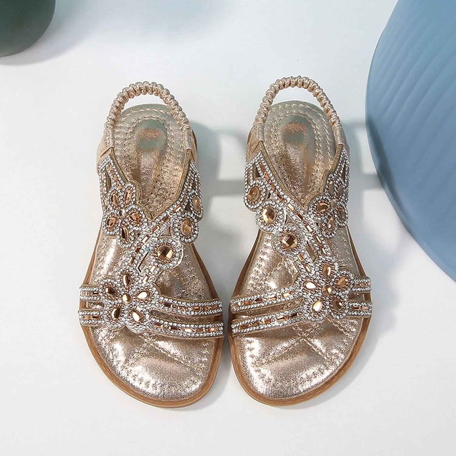 Kids Sandals Boys Girls Slide Girls Glitter Beach Shoes Shoes Flat Summer Glitter Boho Comfortable Sandals With Rhinestones Closed Toe Princess Costume Summer Dress