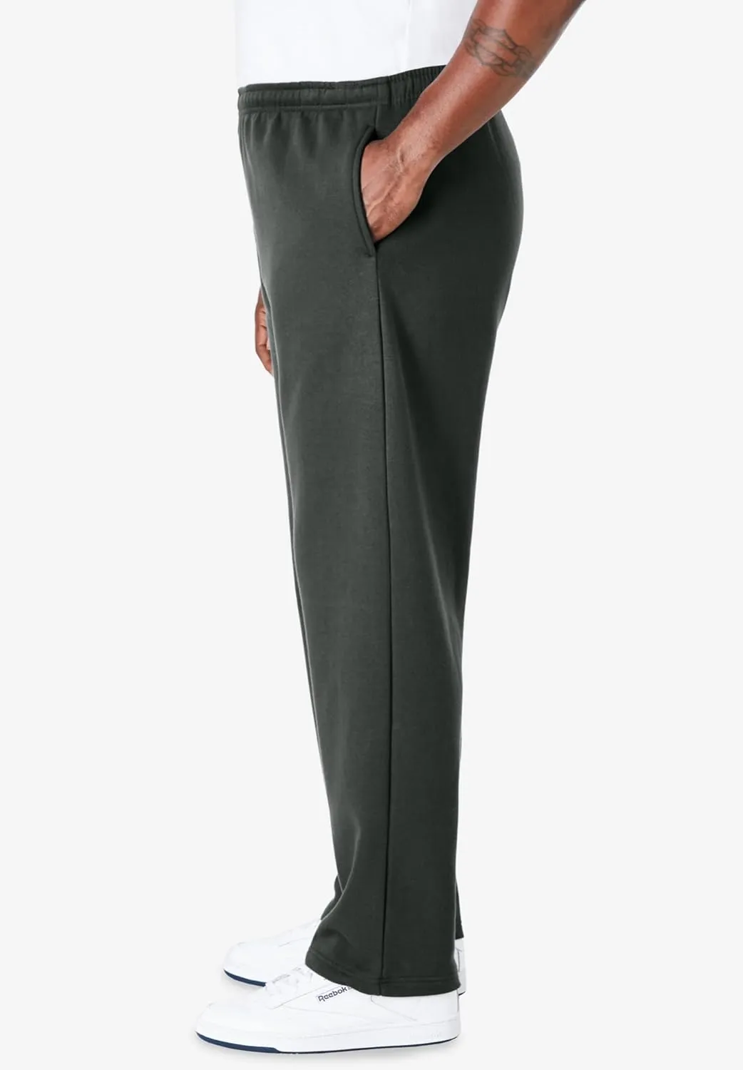 KingSize Men's Big & Tall Fleece Open-Bottom Sweatpants