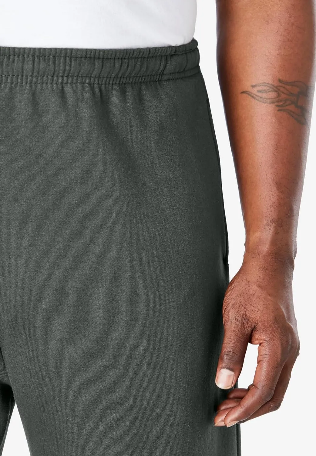 KingSize Men's Big & Tall Fleece Open-Bottom Sweatpants
