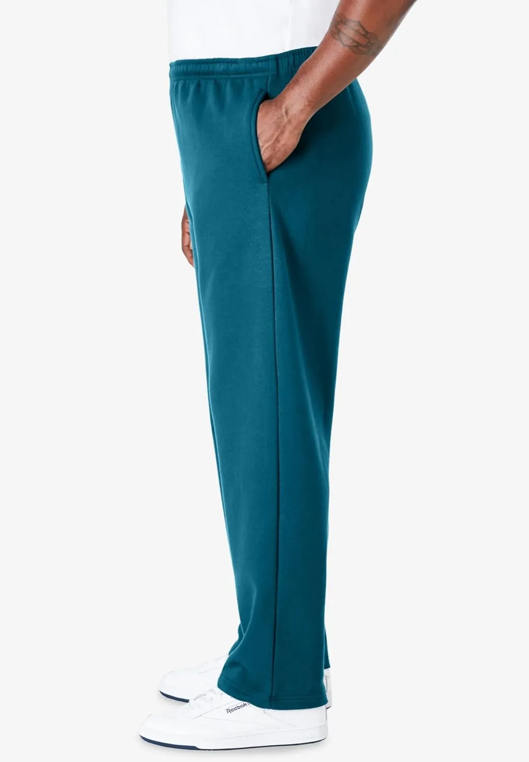 KingSize Men's Big & Tall Fleece Open-Bottom Sweatpants