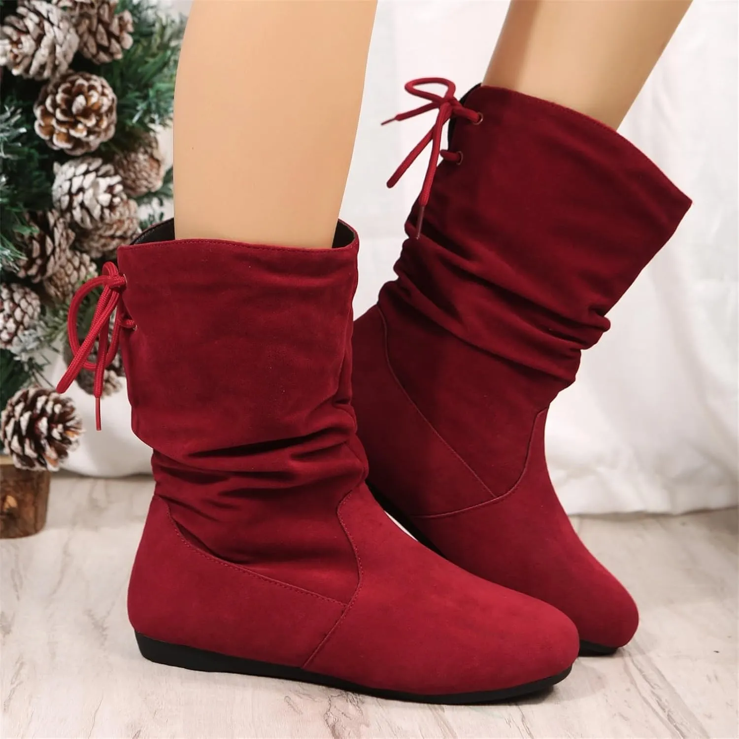 Knee High Boots for Women Mid Calf Boots for Women Non Slip Mid Calf Boots Winter Boots for Women Hiking Boots