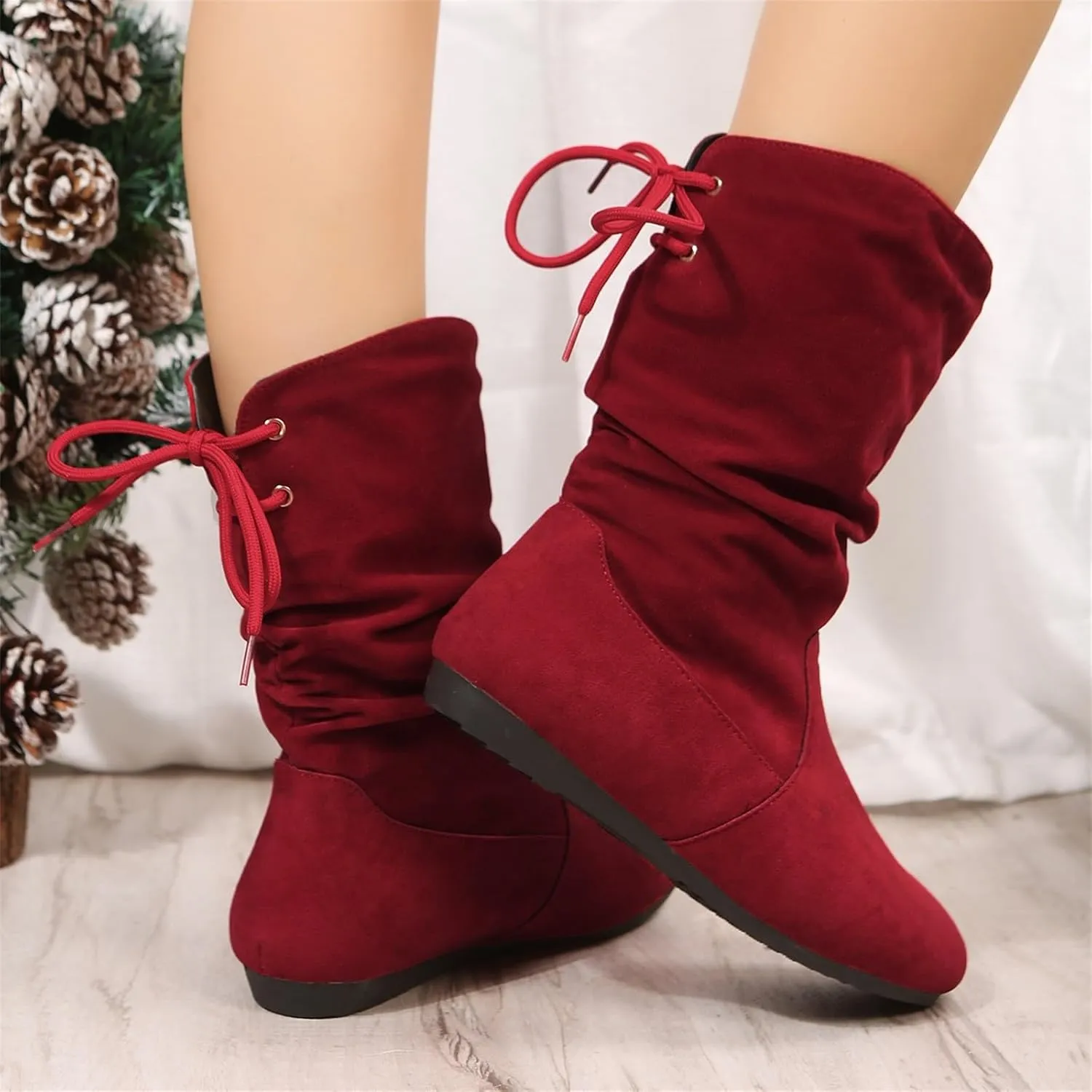 Knee High Boots for Women Mid Calf Boots for Women Non Slip Mid Calf Boots Winter Boots for Women Hiking Boots