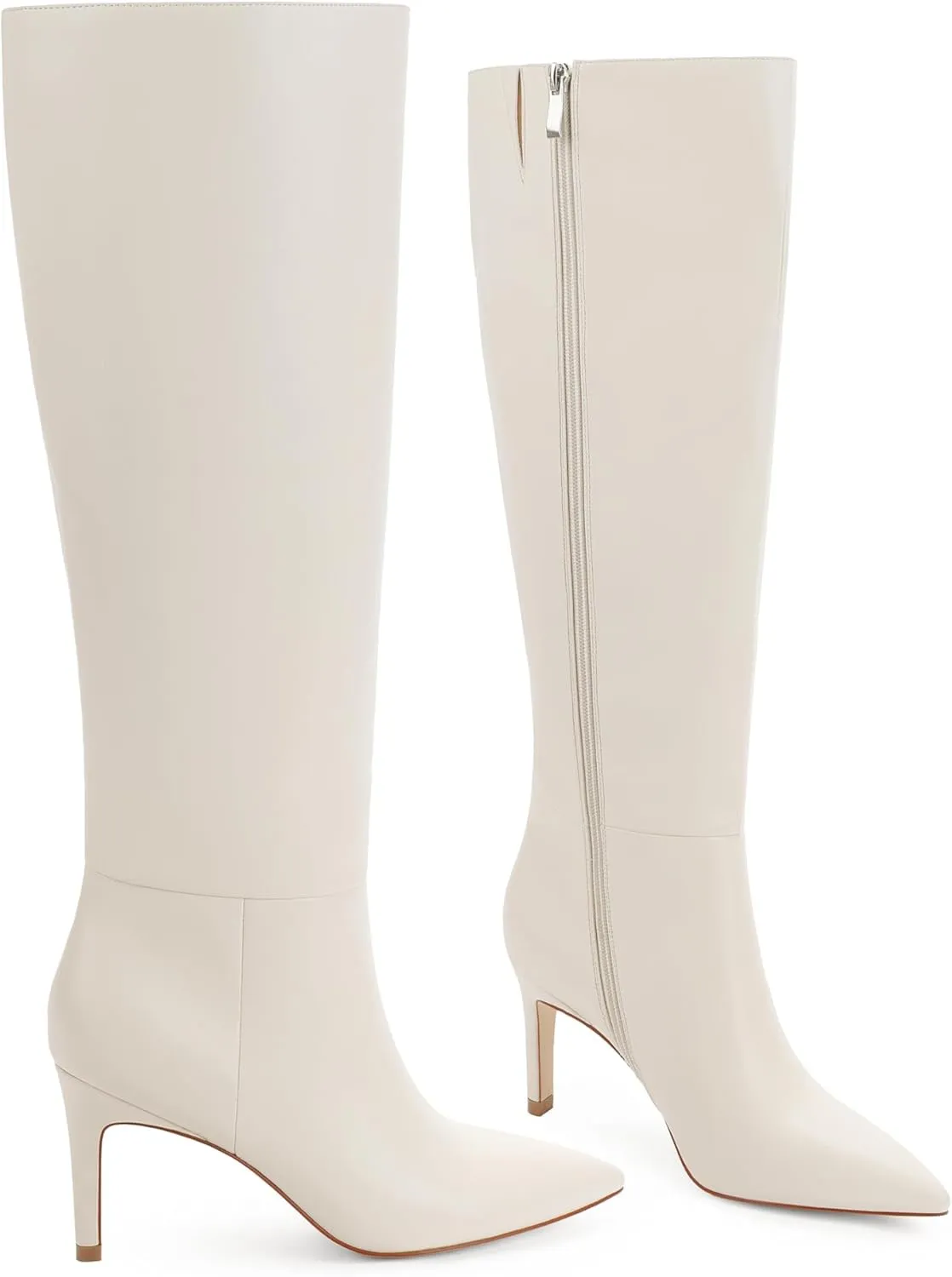 Knee High Boots Women Pointed Toe Tall Boots 3 In Stiletto High Heel Long Boots Side Zipper Dress Knee High Boots