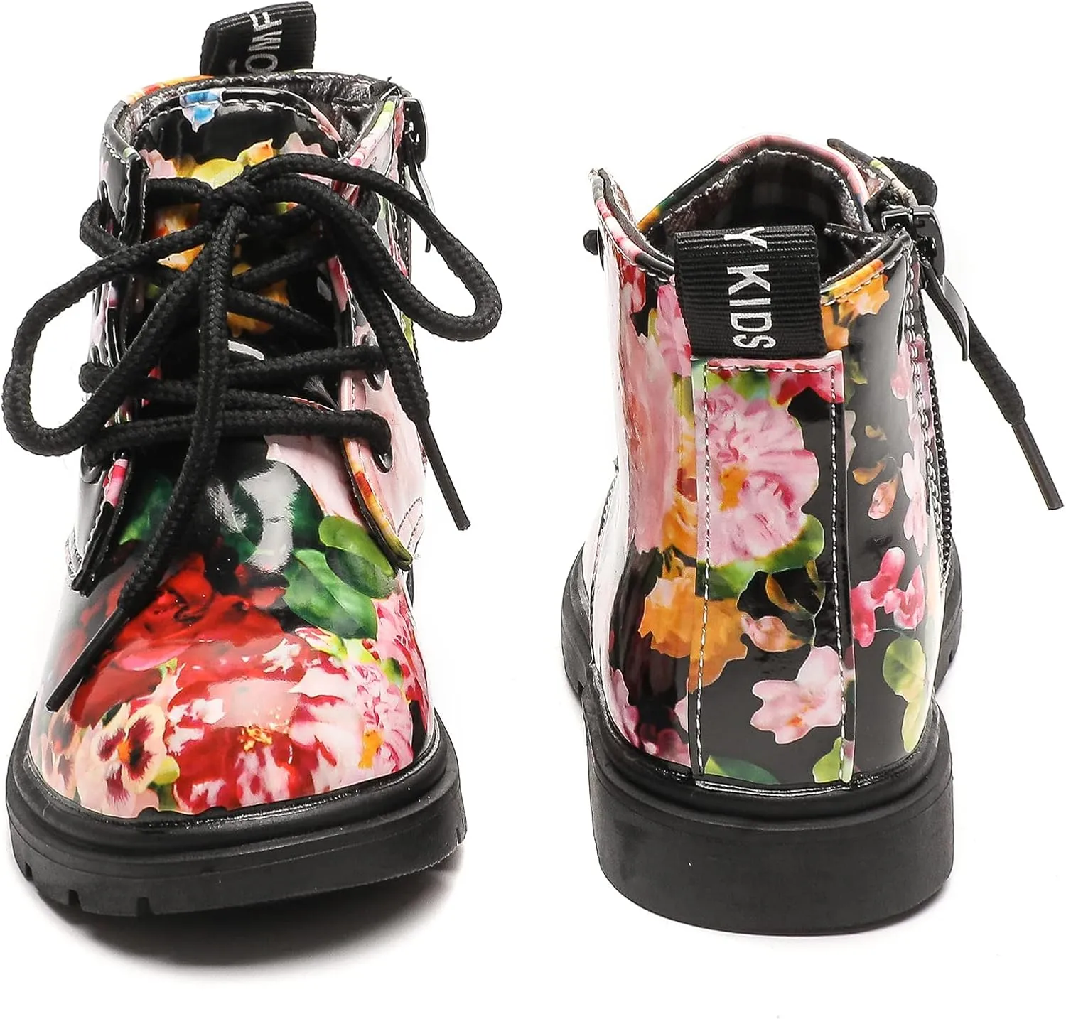 Komfyea Toddler Boots Boy's Girl's Cute Ankle Side Zipper Combat Boots