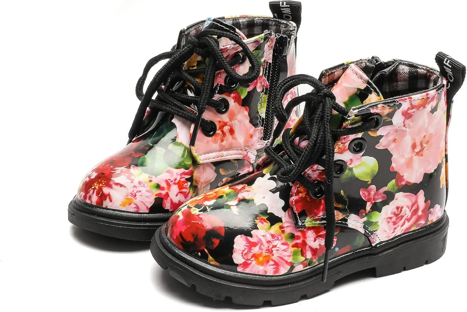 Komfyea Toddler Boots Boy's Girl's Cute Ankle Side Zipper Combat Boots
