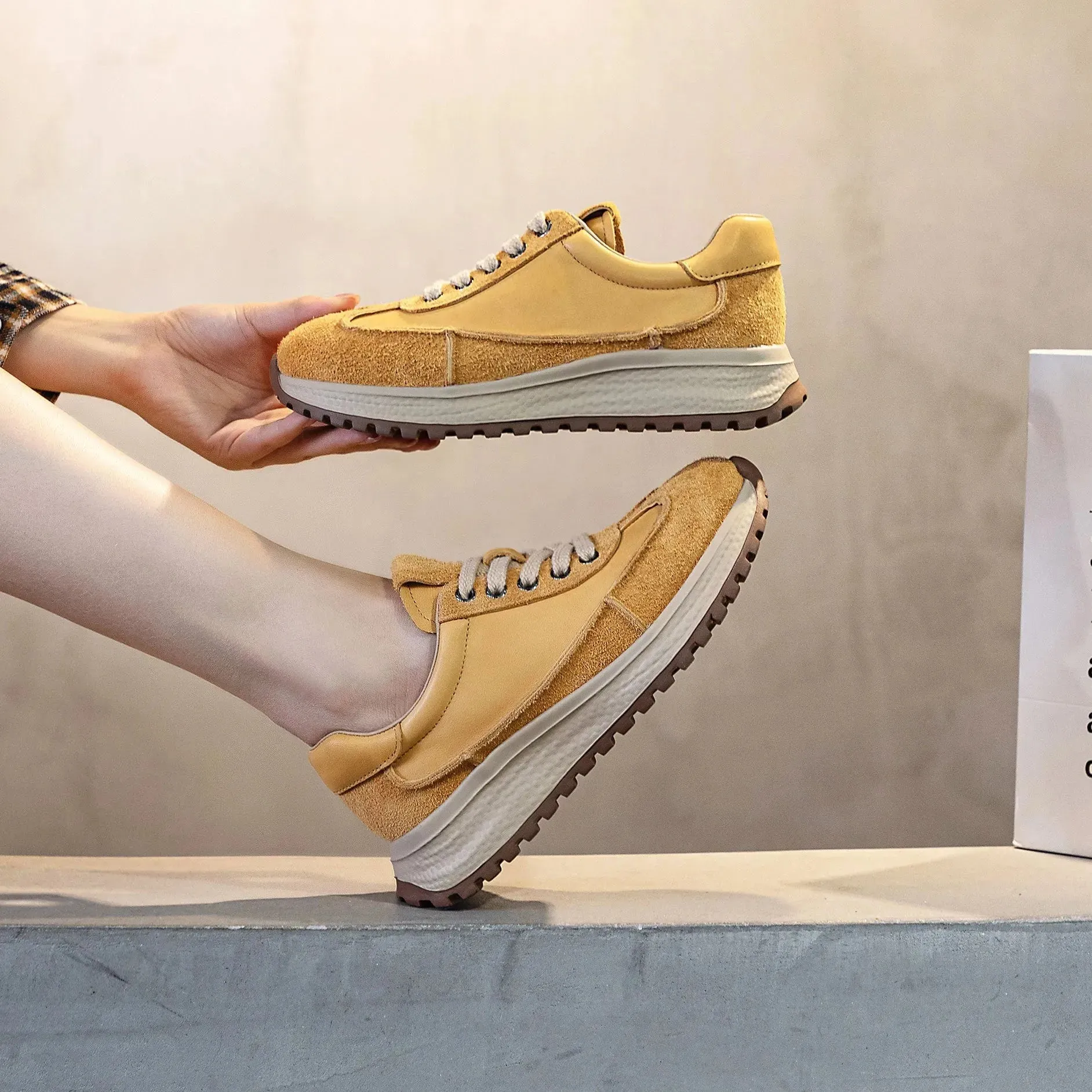 Lace Up Wedge Sneakers