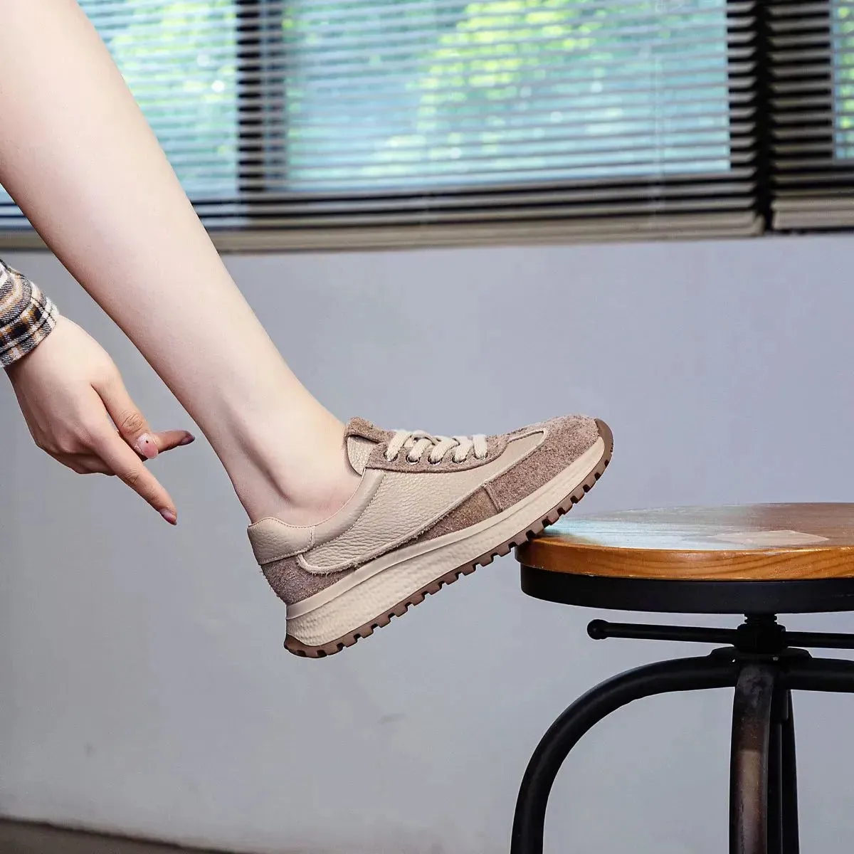 Lace Up Wedge Sneakers