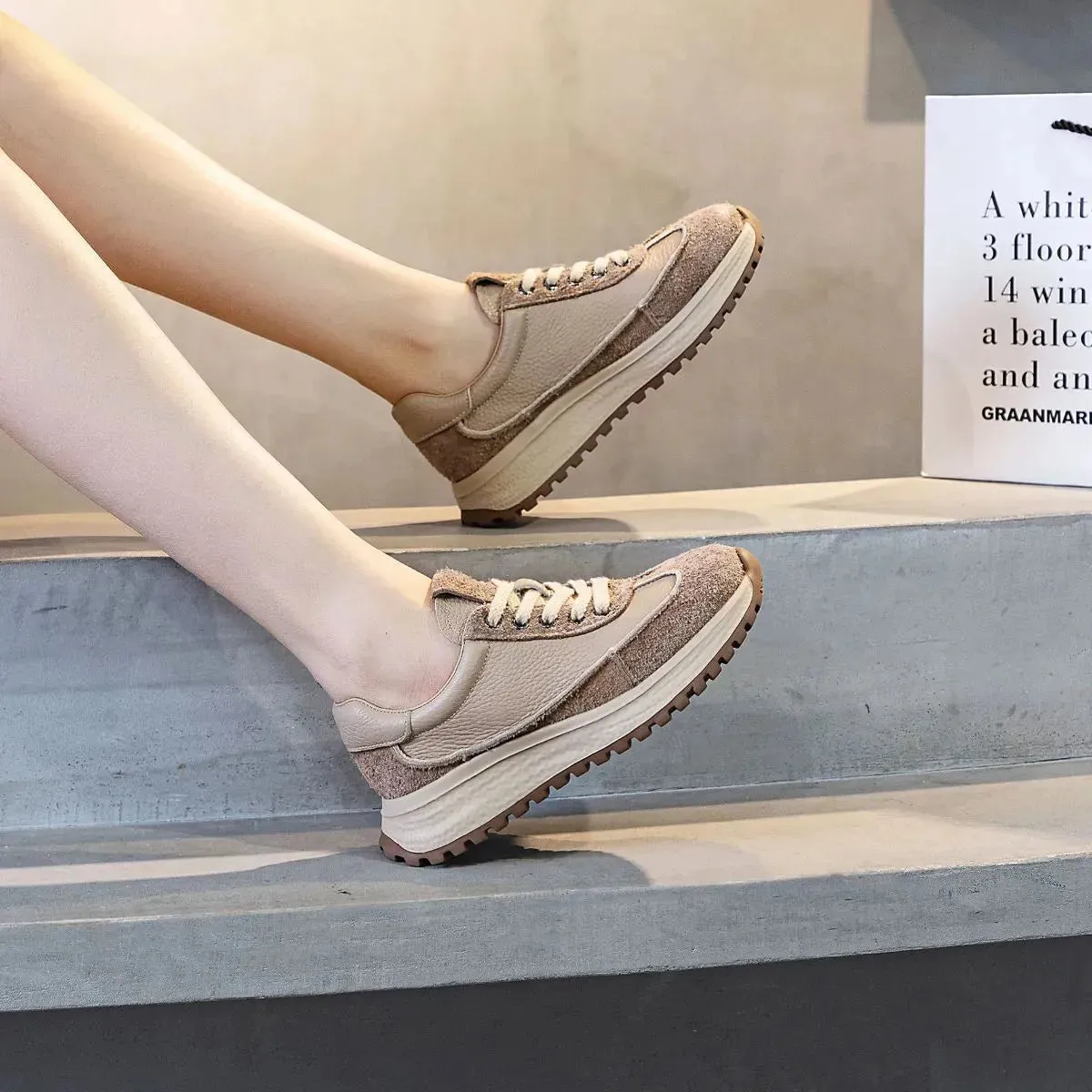 Lace Up Wedge Sneakers