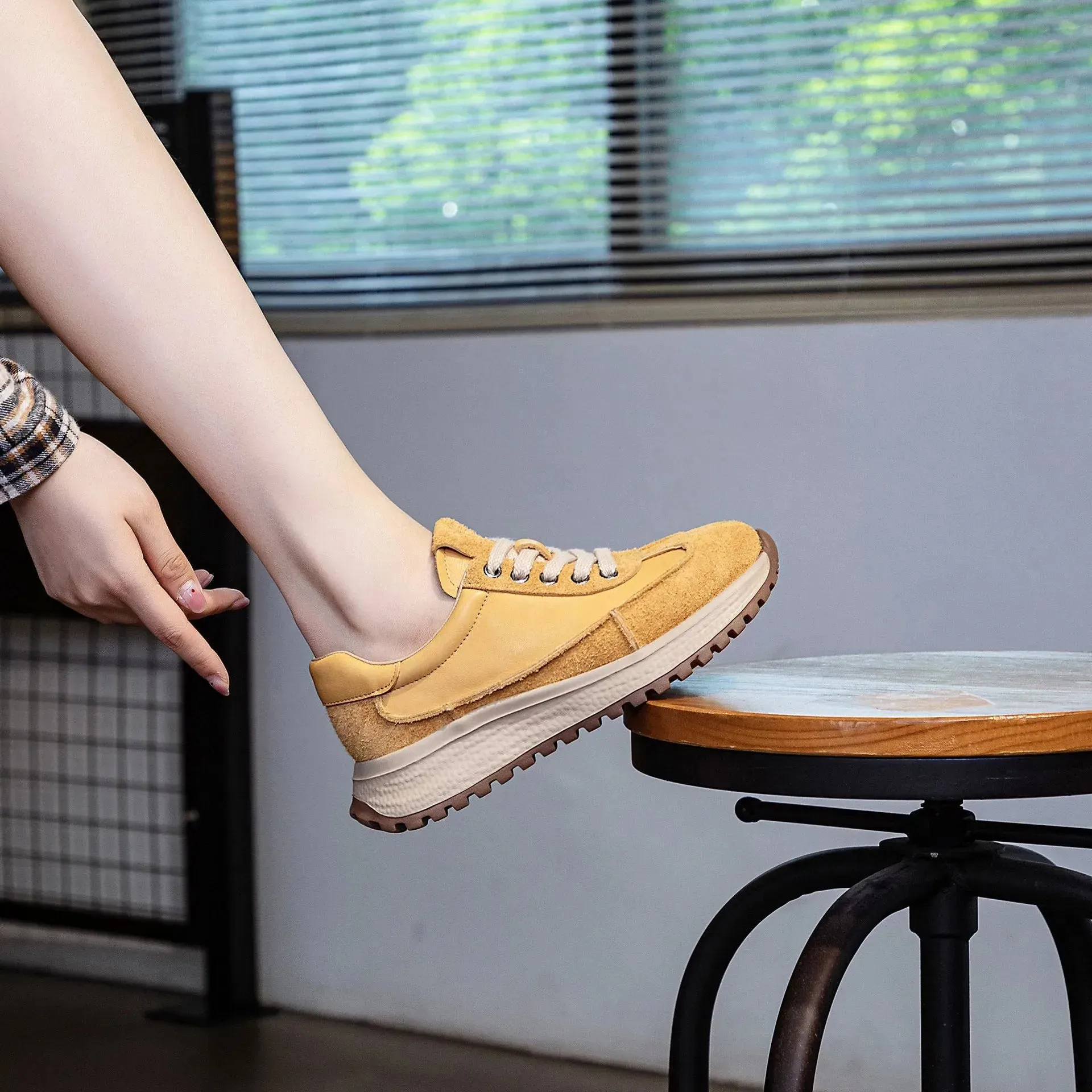 Lace Up Wedge Sneakers