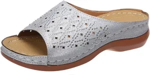 Ladmiple Sandals for Women Casual Summer Orthopedic Sandal Arch Support Crystal Slippers Roman Open Toe Flip Flop Shoes