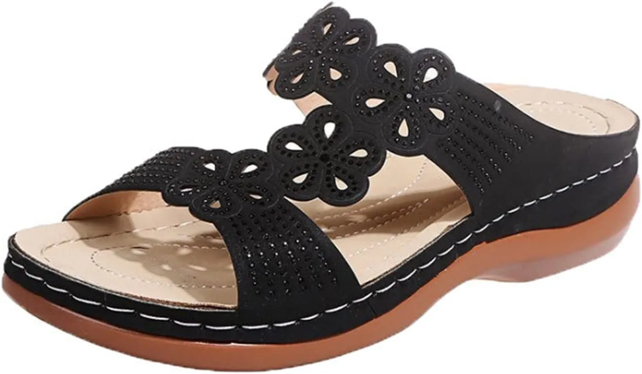Ladmiple Sandals Women Beach Cute Fashion Orthotic Slides Athletic Slip On Orthopedic Slippers With Comfortable Arch Support