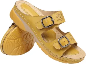 Ladmiple Sandals Women Beach Vacation Comfort Slip On Orthotic Flip Flops Casual Summer Orthopedic Slides With Arch Support