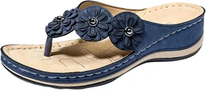 Ladmiple Sandals Women Comfortable Cute Wedge Orthotic Walking Slides Arch Support Dressy Summer Orthopedic Flip Flops
