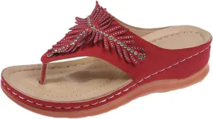 Ladmiple Sandals Women Dressy Comfortable Flat Orthotic Flips Flops Arch Support Plantar Fasciitis Walking Orthopedic Slides