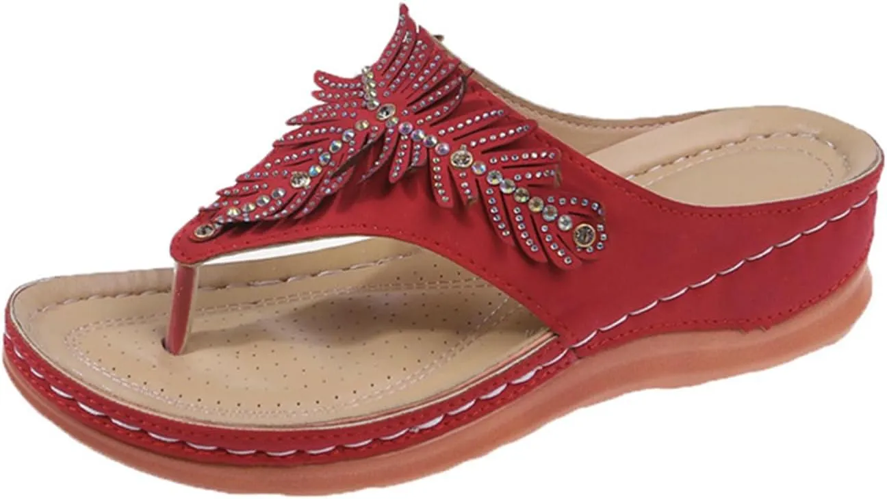 Ladmiple Sandals Women Dressy Comfortable Flat Orthotic Flips Flops Arch Support Plantar Fasciitis Walking Orthopedic Slides