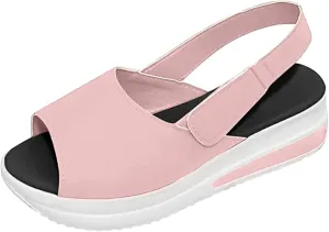 Ladmiple Sandals Women Dressy Summer 2023 Fashion Comfortable Ring Toe Slip On Sandal Causal Beach Travel Platform Shoes