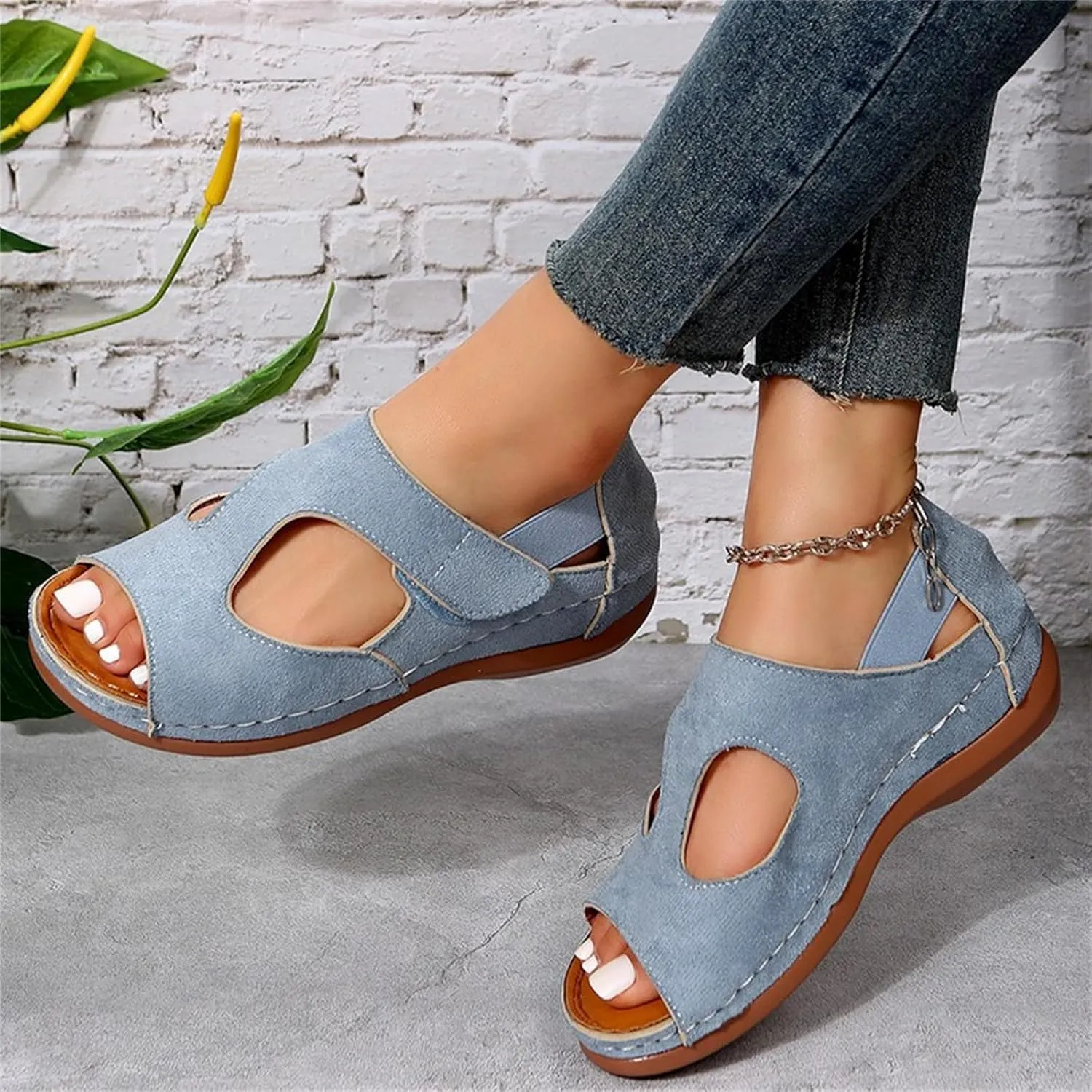 Ladmiple Sandals Women Fashion Wedges Orthopedic Sandals Comfort Dressy Casual Summer Orthotic Flip Flops With Arch Support