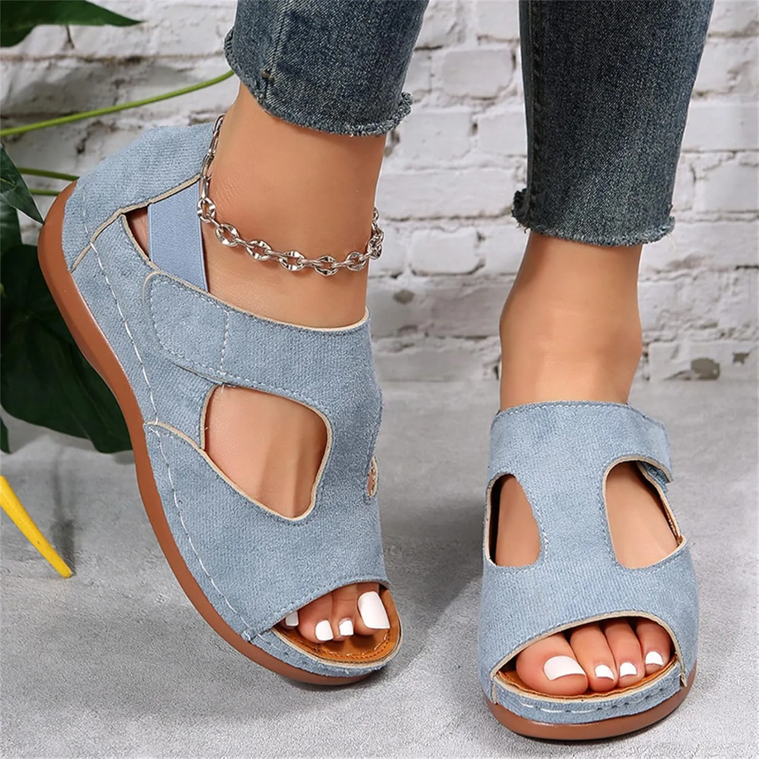 Ladmiple Sandals Women Fashion Wedges Orthopedic Sandals Comfort Dressy Casual Summer Orthotic Flip Flops With Arch Support