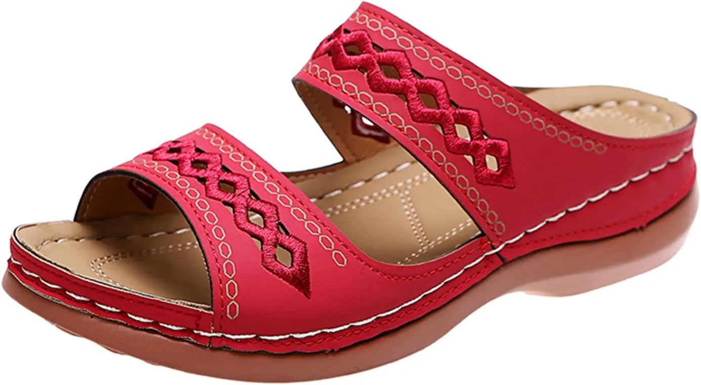 Ladmiple Summer Sandals for Women 2023 Dressy Wedge Orthopedic Flip Flops Open Toe Wedges Travel Casual Slip On Sandal