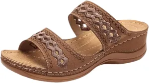 Ladmiple Summer Sandals for Women 2023 Dressy Wedge Orthopedic Flip Flops Open Toe Wedges Travel Casual Slip On Sandal