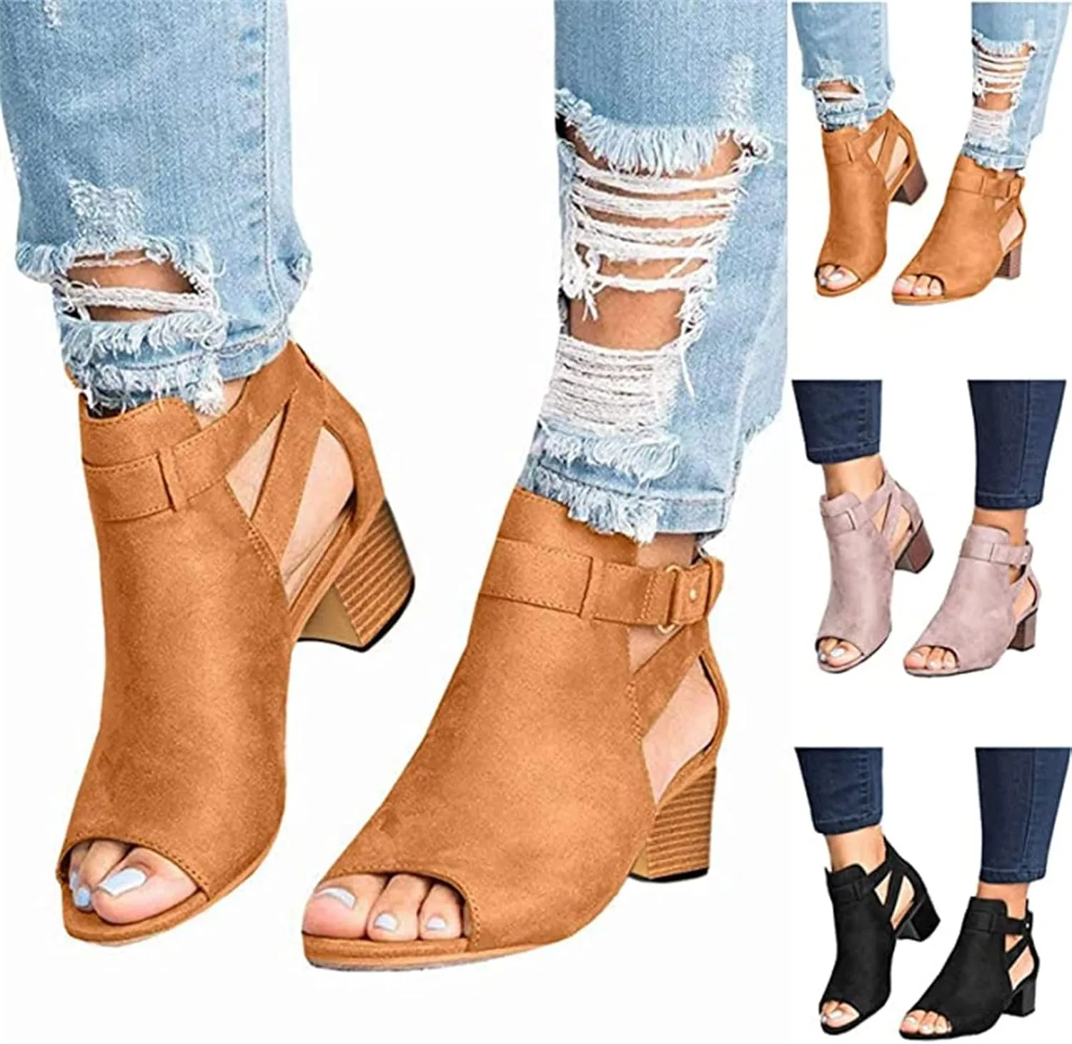 Ladmiple Summer Sandals for Women 2023 Platform Slip On Wedge Sandals Open Toe Casual Comfy Beach Party Mid Heeled Shoes