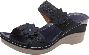 Ladmiple Womens Casual Dressy Fashion 2023 Orthopedic Flip Flops with Arch Support Roman Open Toe Slip On Slipper Shoes