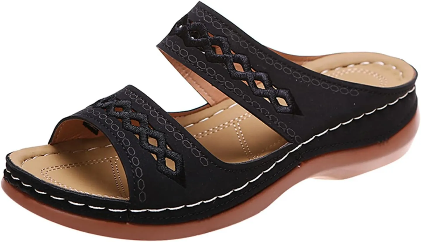 Ladmiple Womens Sandal Comfortable Causal 2023 Summer Flip Flop with Arch Support Beach Roman Open Toe Orthopedic Sandal