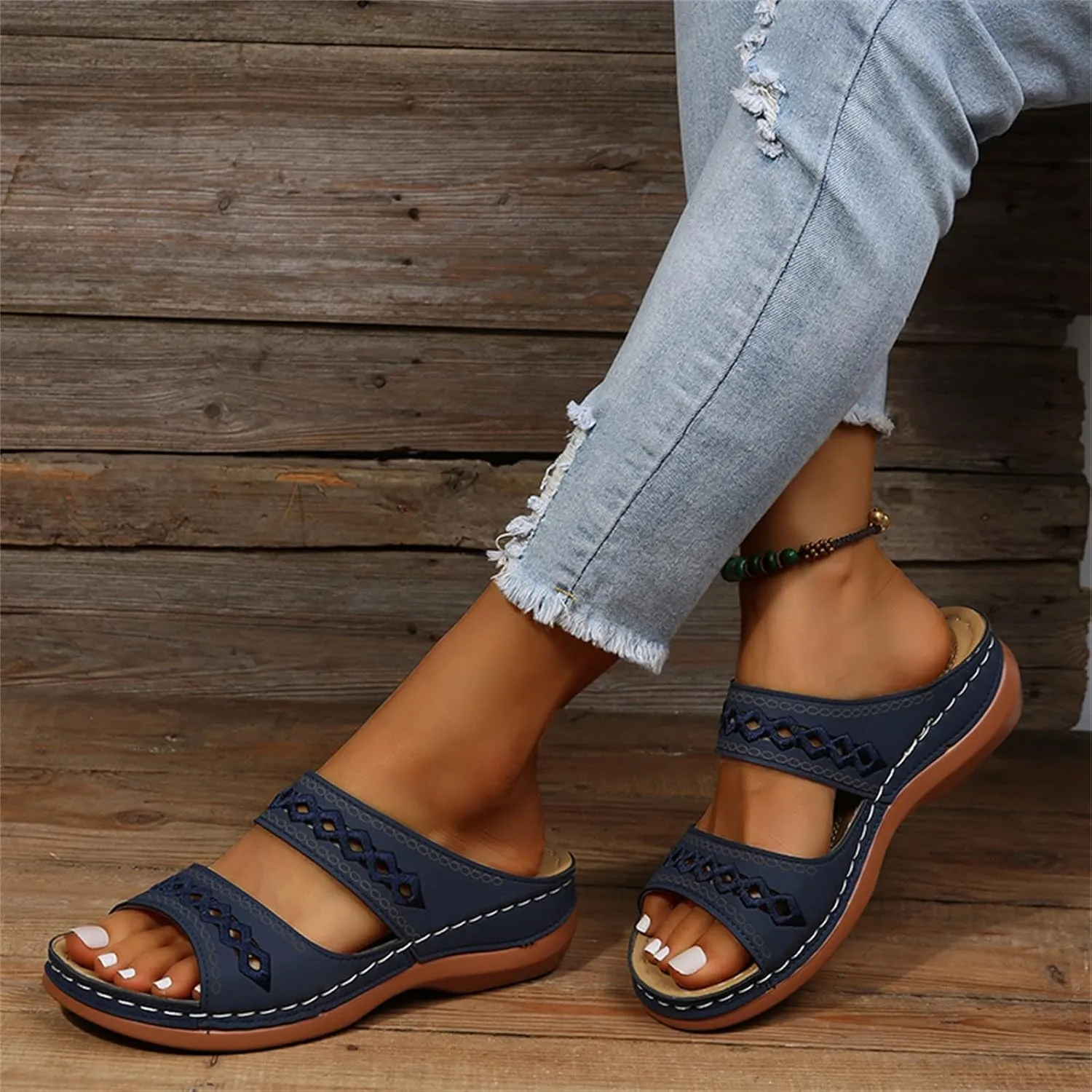 Ladmiple Womens Sandal Comfortable Causal 2023 Summer Flip Flop with Arch Support Beach Roman Open Toe Orthopedic Sandal