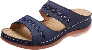 Ladmiple Women's Sandals Comfortable Dressy Arch Support Summer Orthotic Orthopedic Slides Slippers for Plantar Fasciitis