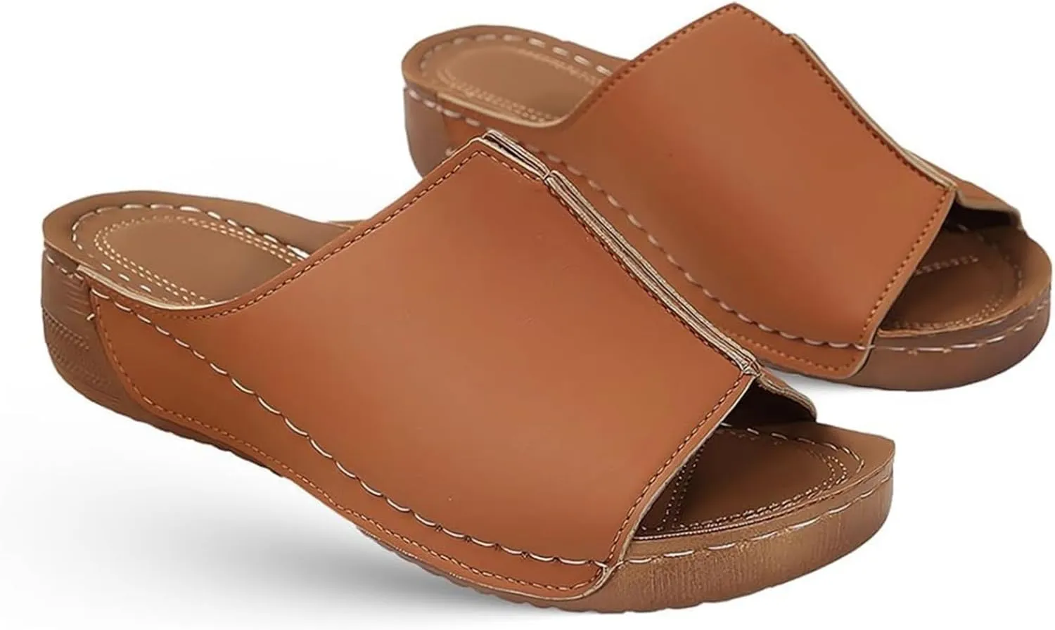 Ladmiple Womens Sandals Comfortable Walking Dressy Fashion Orthotic Slides Slip On Orthopedic Slippers With Arch Support