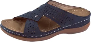 Ladmiple Womens Sandals Dressy Flat Comfortable Orthopedic Walking Slippers Summer Orthotic Flip Flops with Arch Support