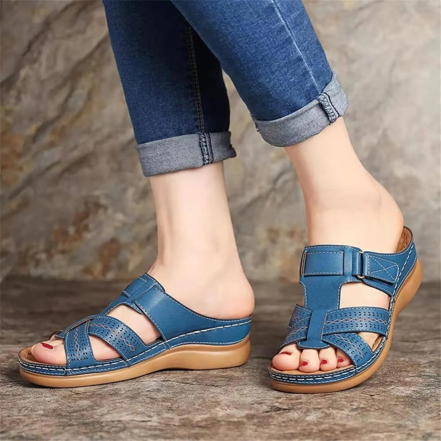 Ladmiple Womens Sandals With Arch Support Dressy Orthopedic Slides Slippers Summer Orthotic Flip Flops for Plantar Fasciitis